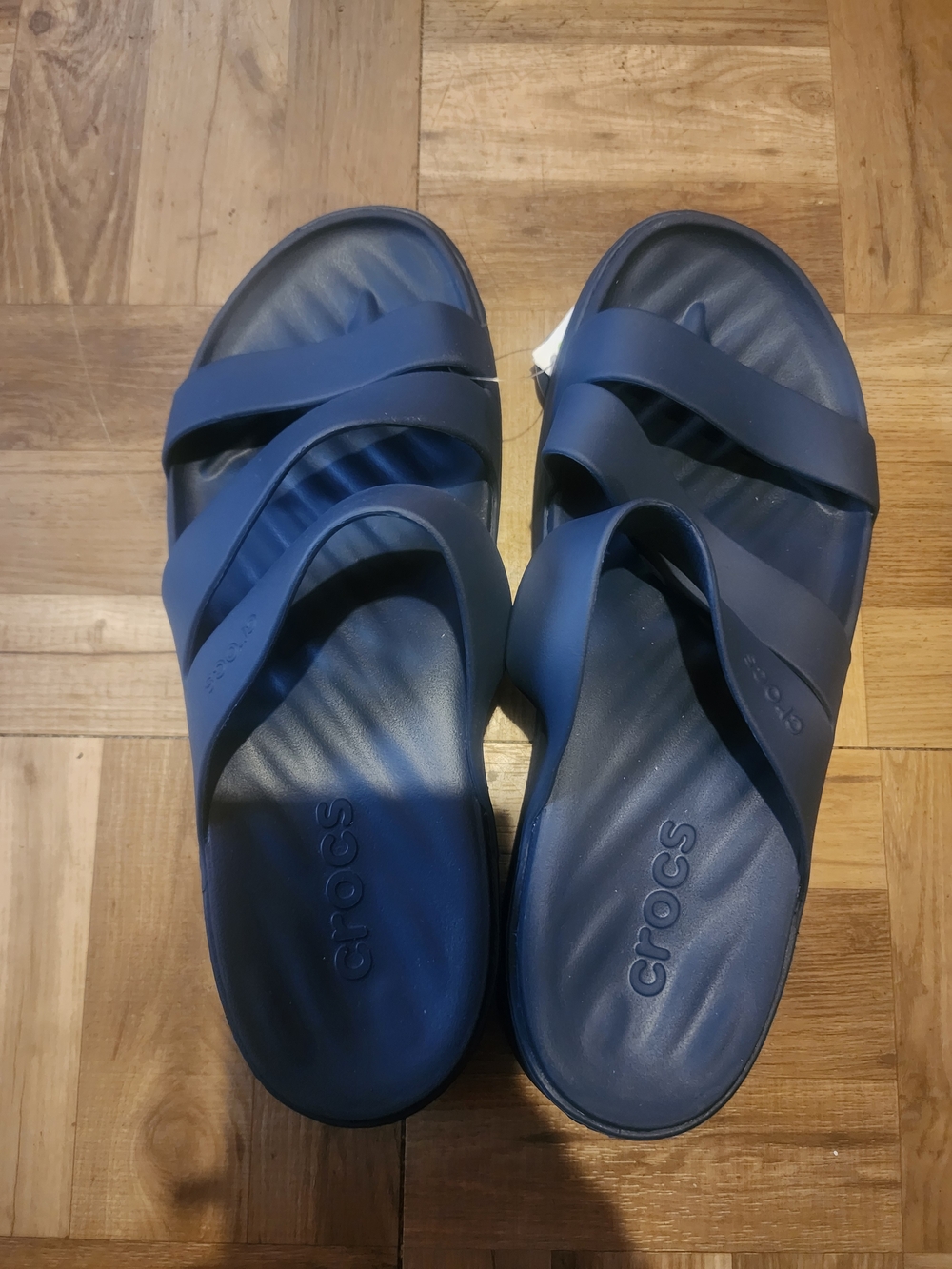 CROCS Women Navy Blue Dual-Strap Slide Sandals